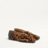 Babouches Valentino Garavani en cuir velours avec imprimé Fauve Eclat
