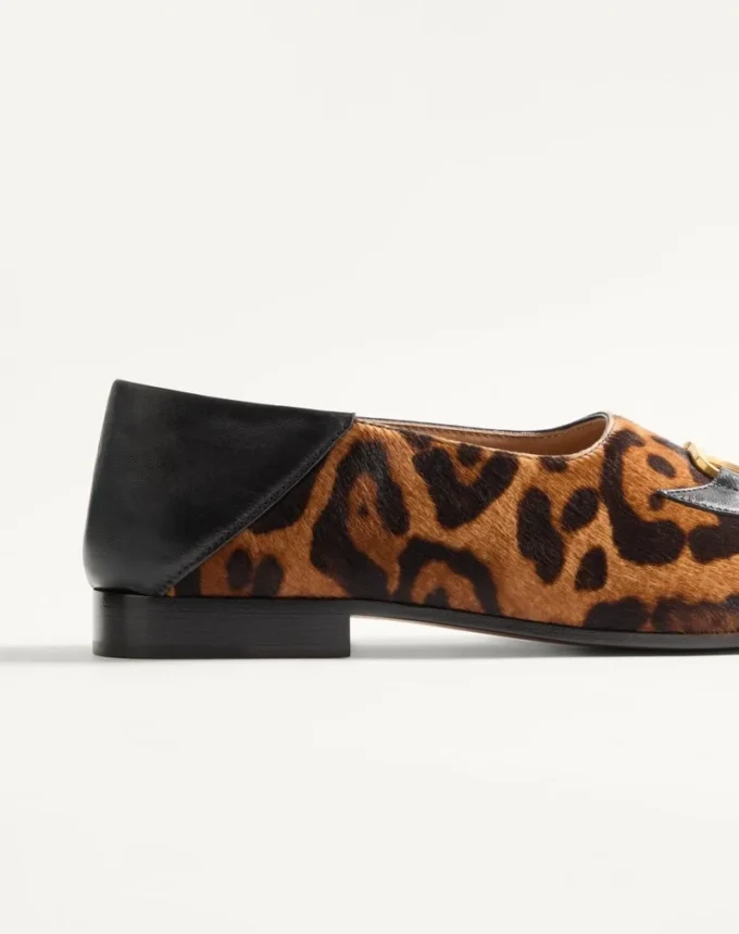 Babouches Valentino Garavani en cuir velours avec imprimé Fauve Eclat