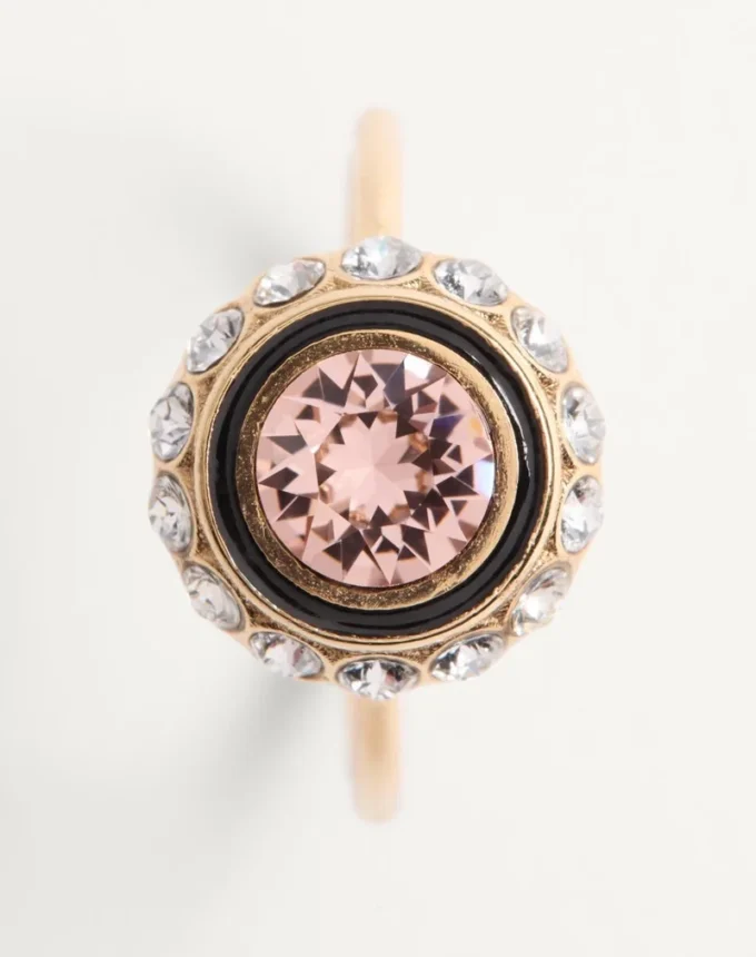 Bague VLogo Signature en métal, émail et cristaux
