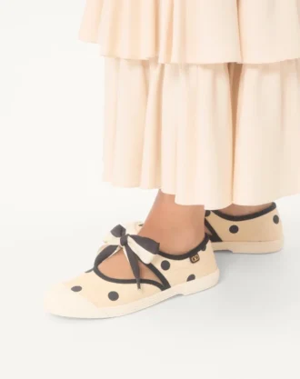 Ballerines Bay By Bay en tissu moiré Plus de pois