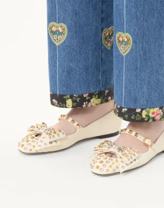 Ballerines Mary-Jane Bowow en cuir de chevreau avec clous