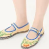 Ballerines Mary-Jane Endouce en raphia avec broderies florales Ballerines Mary-Jane Endouce en raphia avec broderies florales