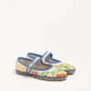 Ballerines Mary-Jane Endouce en raphia avec broderies florales Ballerines Mary-Jane Endouce en raphia avec broderies florales