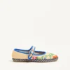 Ballerines Mary-Jane Endouce en raphia avec broderies florales Ballerines Mary-Jane Endouce en raphia avec broderies florales