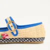 Ballerines Mary-Jane Endouce en raphia avec broderies florales Ballerines Mary-Jane Endouce en raphia avec broderies florales