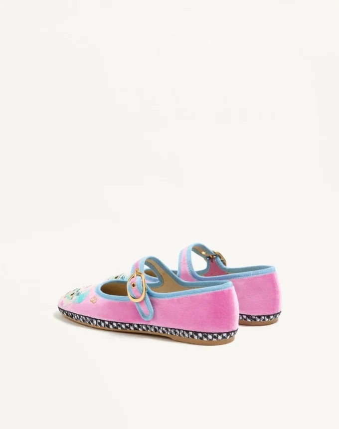Ballerines Mary-Jane Endouce en velours avec broderie Le Chat De La Maison Ballerines Mary-Jane Endouce en velours avec broderie Le Chat De La Maison