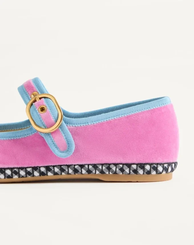 Ballerines Mary-Jane Endouce en velours avec broderie Le Chat De La Maison Ballerines Mary-Jane Endouce en velours avec broderie Le Chat De La Maison