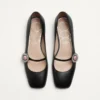 Ballerines Mary-Jane Preshoes en cuir de chevreau avec bouton bijou 20 mm Ballerines Mary-Jane Preshoes en cuir de chevreau avec bouton bijou 20 mm