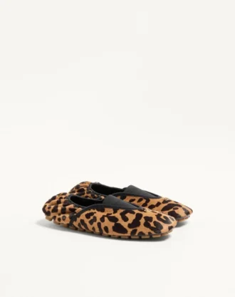 Ballerines Rhytmika en cuir velours avec imprimé Fauve Eclat