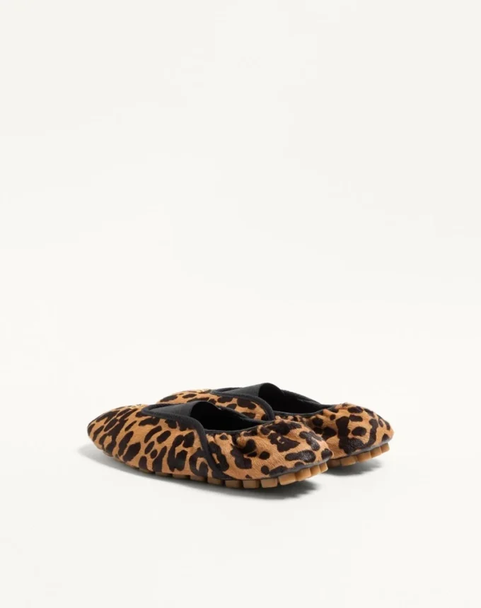 Ballerines Rhytmika en cuir velours avec imprimé Fauve Eclat