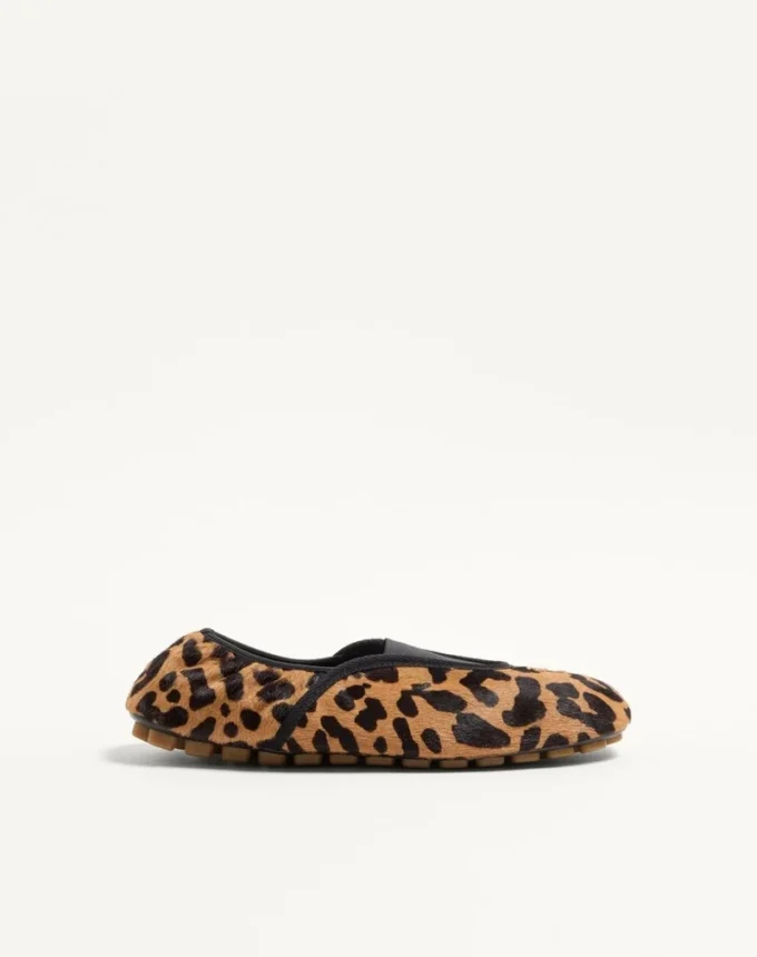 Ballerines Rhytmika en cuir velours avec imprimé Fauve Eclat