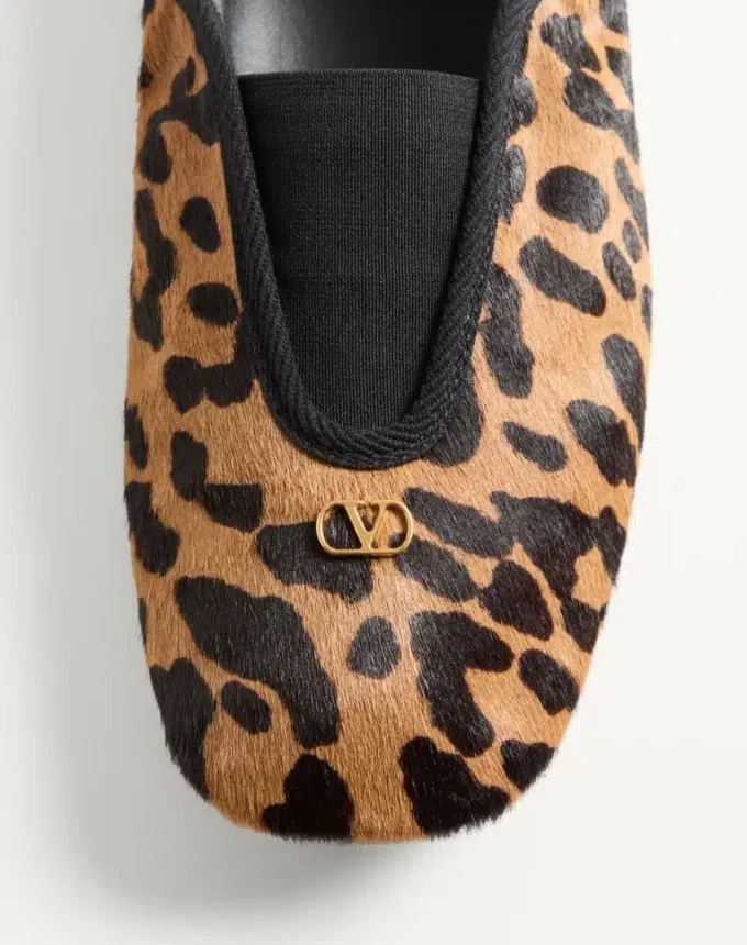 Ballerines Rhytmika en cuir velours avec imprimé Fauve Eclat