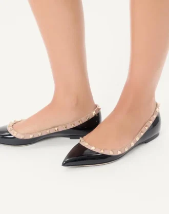 Ballerines Rockstud en cuir verni