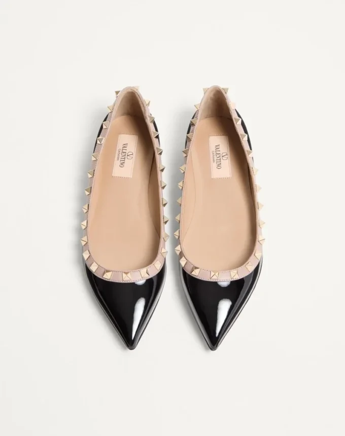 Ballerines Rockstud en cuir verni
