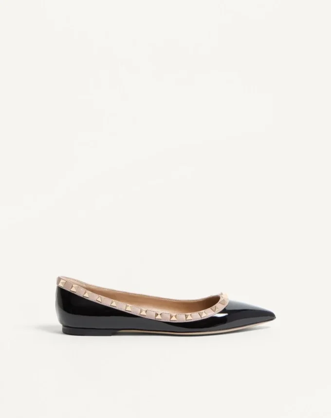 Ballerines Rockstud en cuir verni