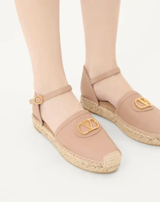 Ballerines Vlogo Signature en cuir de veau grainé 25 mm