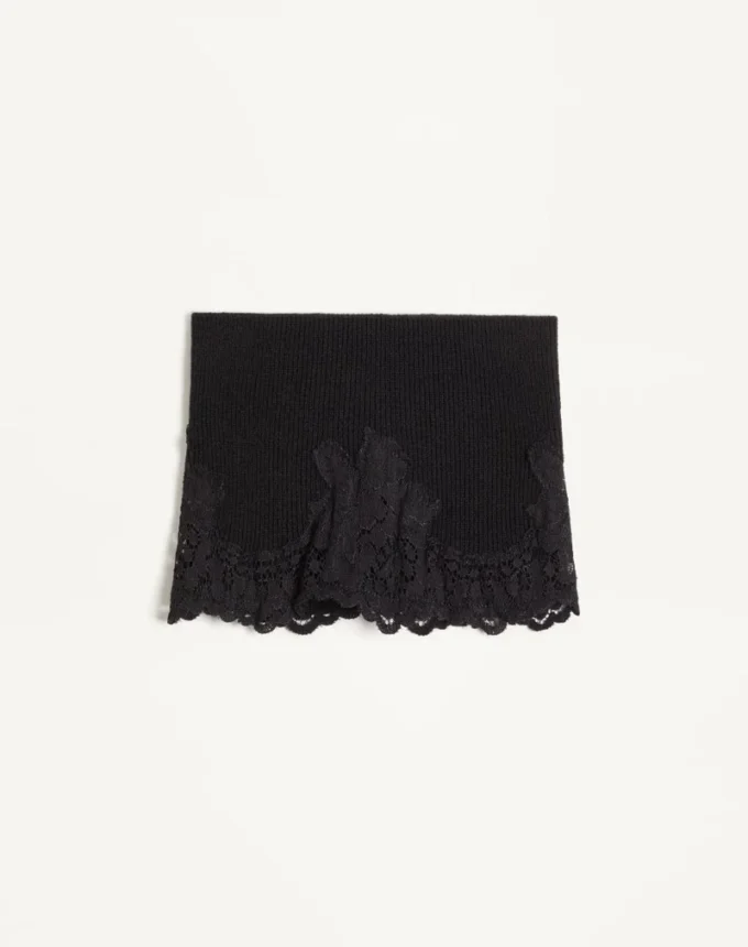 Bandeau en cachemire et dentelle VLogo Signature