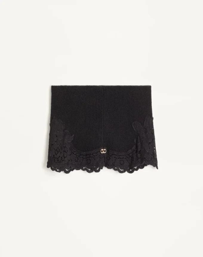 Bandeau en cachemire et dentelle VLogo Signature