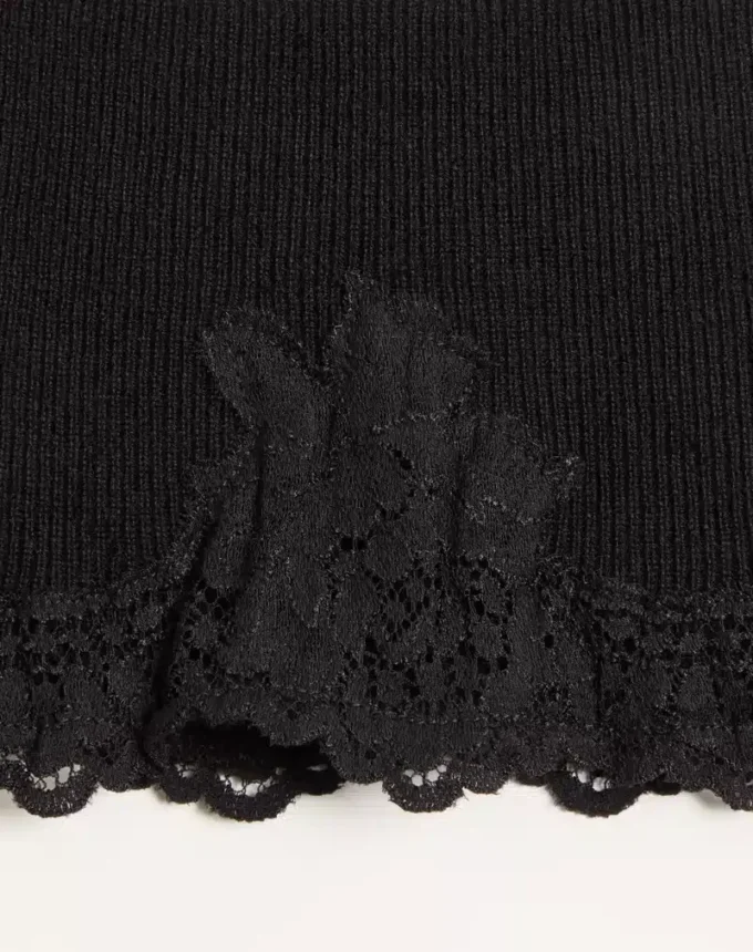 Bandeau en cachemire et dentelle VLogo Signature