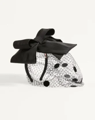Bandeau Vlogo Signature avec nœud et voile en soie et velours