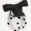 Bandeau Vlogo Signature avec nœud et voile en soie et velours