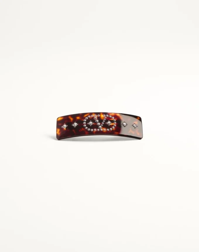 Barrette à cheveux Vlogo Signature en résine, métal et cristaux Barrette à cheveux Vlogo Signature en résine, métal et cristaux