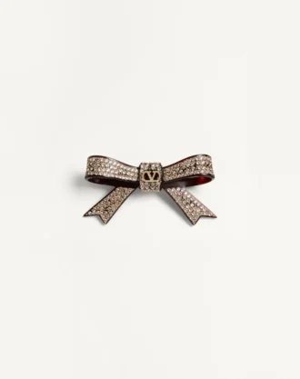 Barrette à cheveux Vlogo Signature en résine, métal et cristaux