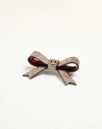 Barrette à cheveux Vlogo Signature en résine, métal et cristaux
