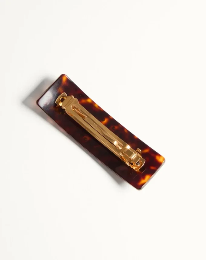 Barrette à cheveux Vlogo Signature en résine, métal et cristaux Barrette à cheveux Vlogo Signature en résine, métal et cristaux