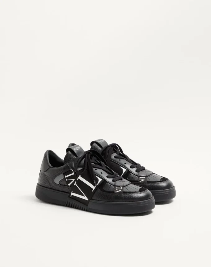 Baskets basses en cuir de veau Vl7N avec bandes