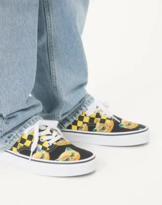 Baskets basses en tissu Valentino Garavani et Vans avec imprimé VLogo Checkerboard et imprimé Le Chat De La Maison