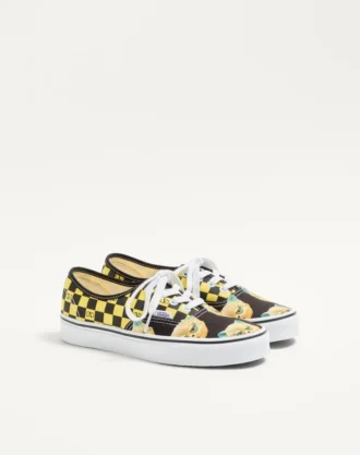 Baskets basses en tissu Valentino Garavani et Vans avec imprimé VLogo Checkerboard et imprimé Le Chat De La Maison