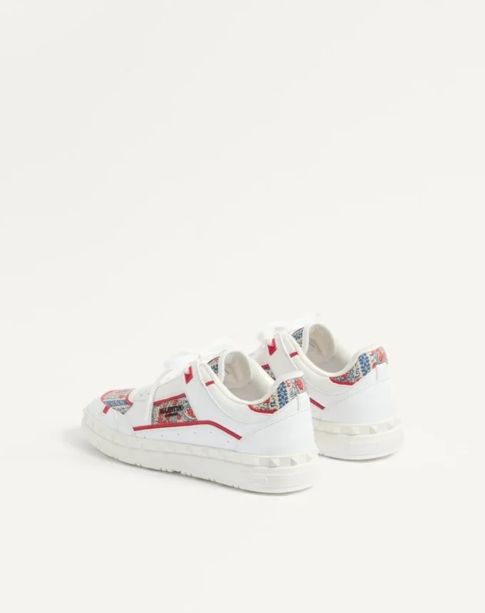 Baskets basses Freedots en cuir de veau et tissu Voyage Imaginaire Baskets basses Freedots en cuir de veau et tissu Voyage Imaginaire