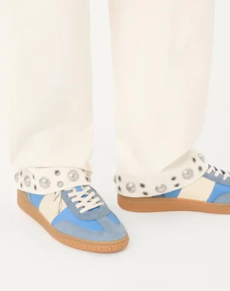 Baskets basses Upvillage en cuir croûte et nylon