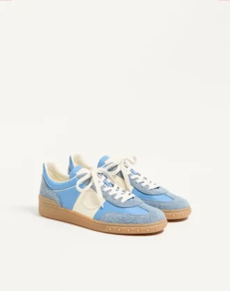 Baskets basses Upvillage en cuir croûte et nylon