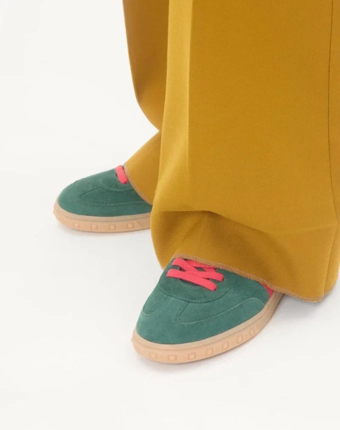 Baskets basses Upvillage en cuir refendu et cuir nappa de veau Baskets basses Upvillage en cuir refendu et cuir nappa de veau