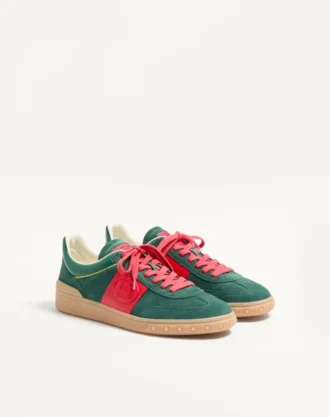 Baskets basses Upvillage en cuir refendu et cuir nappa de veau