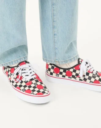 Baskets basses Valentino Garavani et Vans en tissu avec imprimé VLogo Checkerboard et détails à pois
