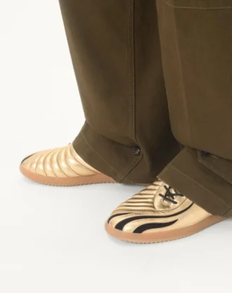 Baskets Kicky en cuir nappa laminé