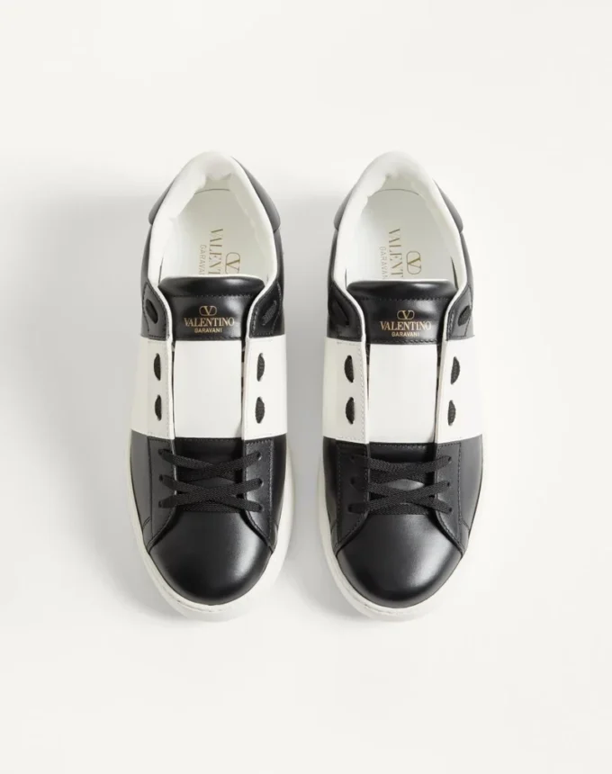 Baskets ouvertes en cuir de veau