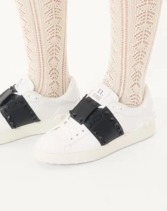 Baskets Rockstud Untitled en cuir de veau avec clous ton sur ton