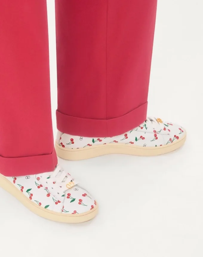 Baskets Royco en cuir nappa avec motif Cherryfic Baskets Royco en cuir nappa avec motif Cherryfic
