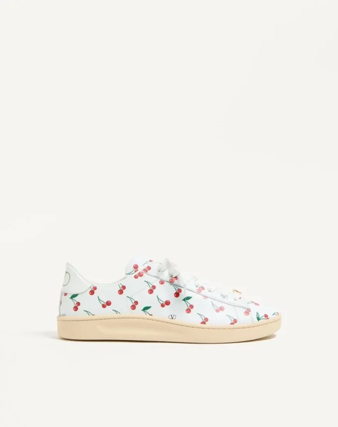 Baskets Royco en cuir nappa avec motif Cherryfic Baskets Royco en cuir nappa avec motif Cherryfic