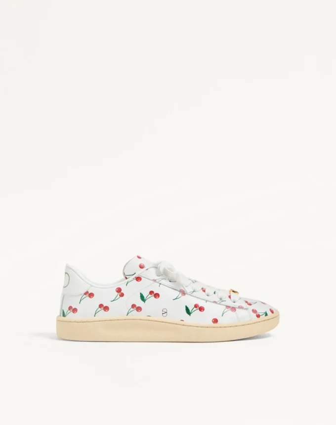 Baskets Royco en cuir nappa avec motif Cherryfic Baskets Royco en cuir nappa avec motif Cherryfic