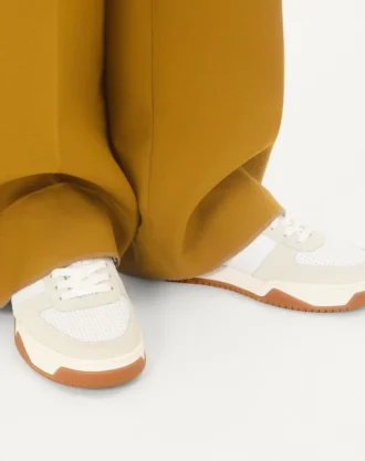 Baskets Sparry en cuir refendu et nappa
