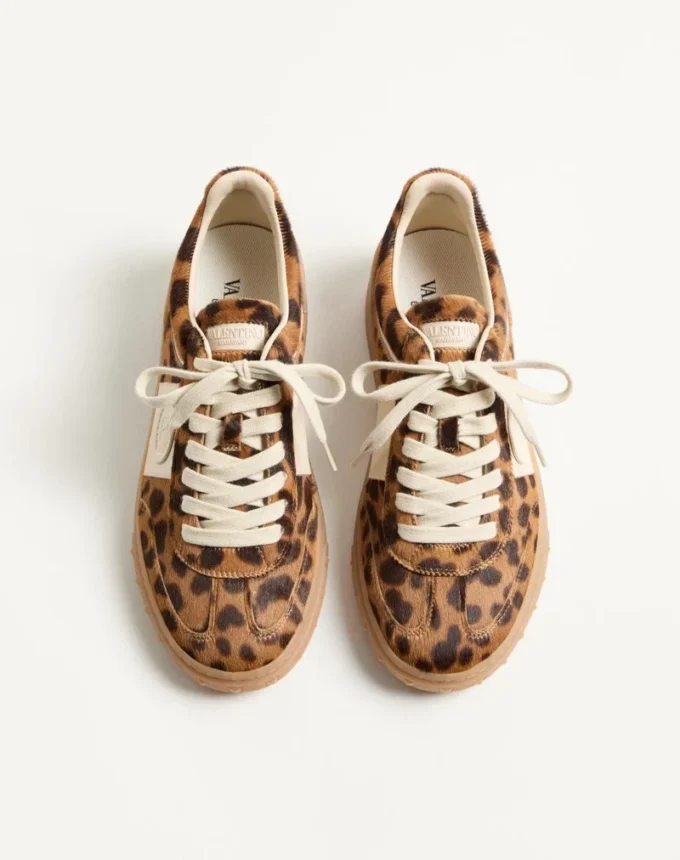 Baskets Upvillage en cuir de veau effet poney