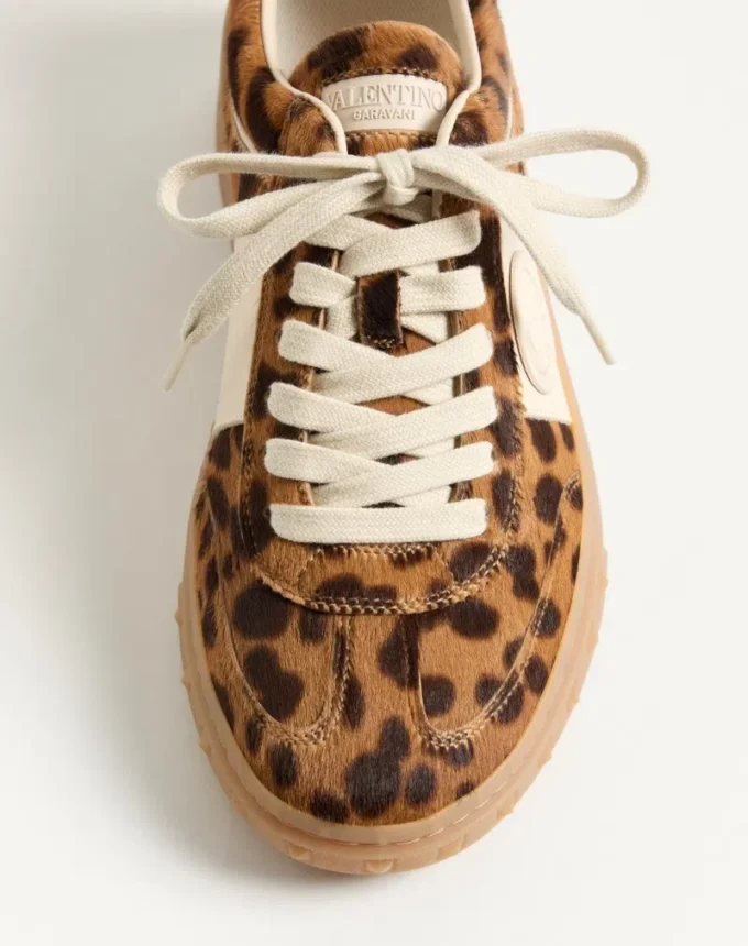 Baskets Upvillage en cuir de veau effet poney