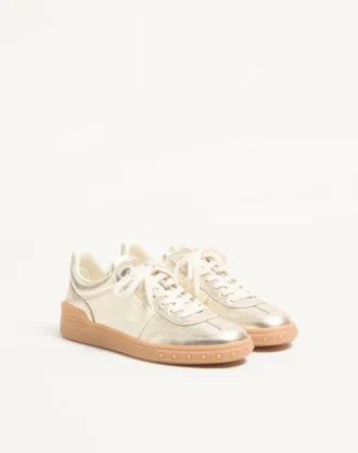 Baskets Upvillage en cuir de veau laminé avec bande en cuir de veau nappa