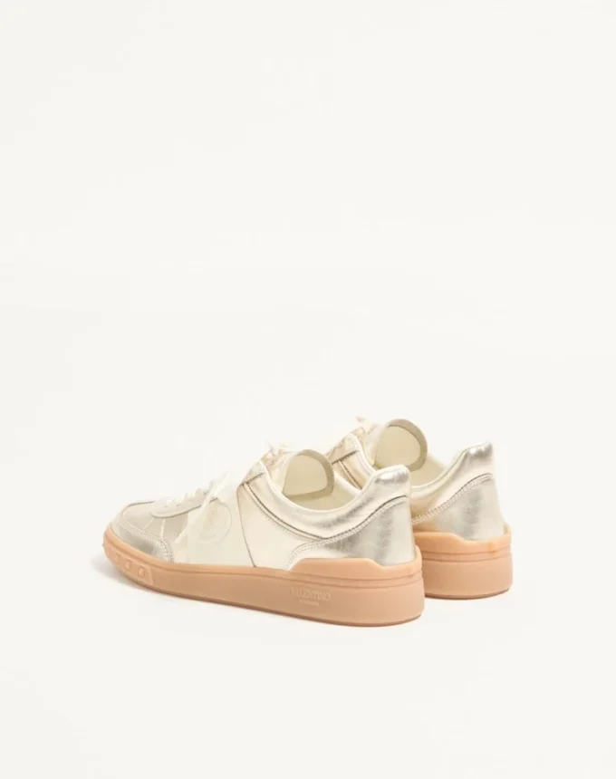 Baskets Upvillage en cuir de veau laminé avec bande en cuir de veau nappa