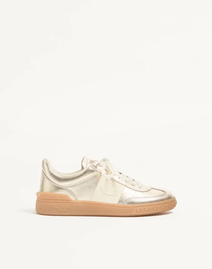 Baskets Upvillage en cuir de veau laminé avec bande en cuir de veau nappa
